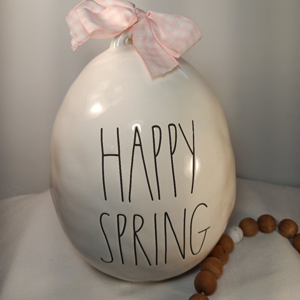 Rae Dunn HAPPY SPRING Decorative Egg Easter Farmhouse Decor